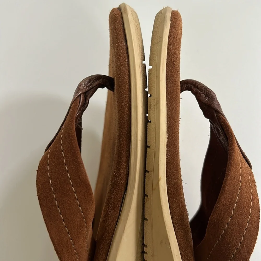 Island Slipper Ultimate Suede Flip Flop Sandals Brown Cognac Color Mens Size 8